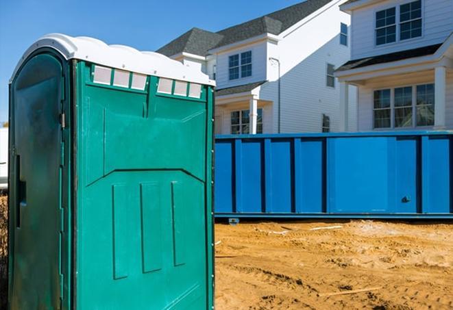 toilets on wheels, making life easier for workers at a busy job site